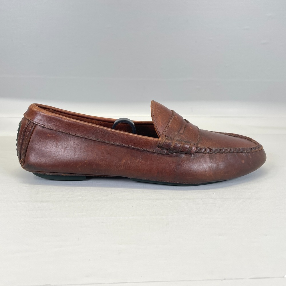 Vintage Polo Ralph Lauren Penny Loafers Mens Size 7 D Brown Leather Moc Toe Shoe
